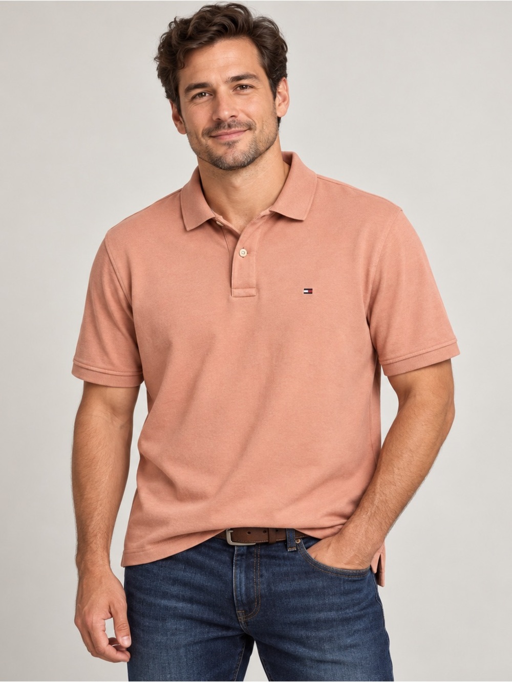 Tommy Hilfiger Men's Polo in Dusty Rose XL